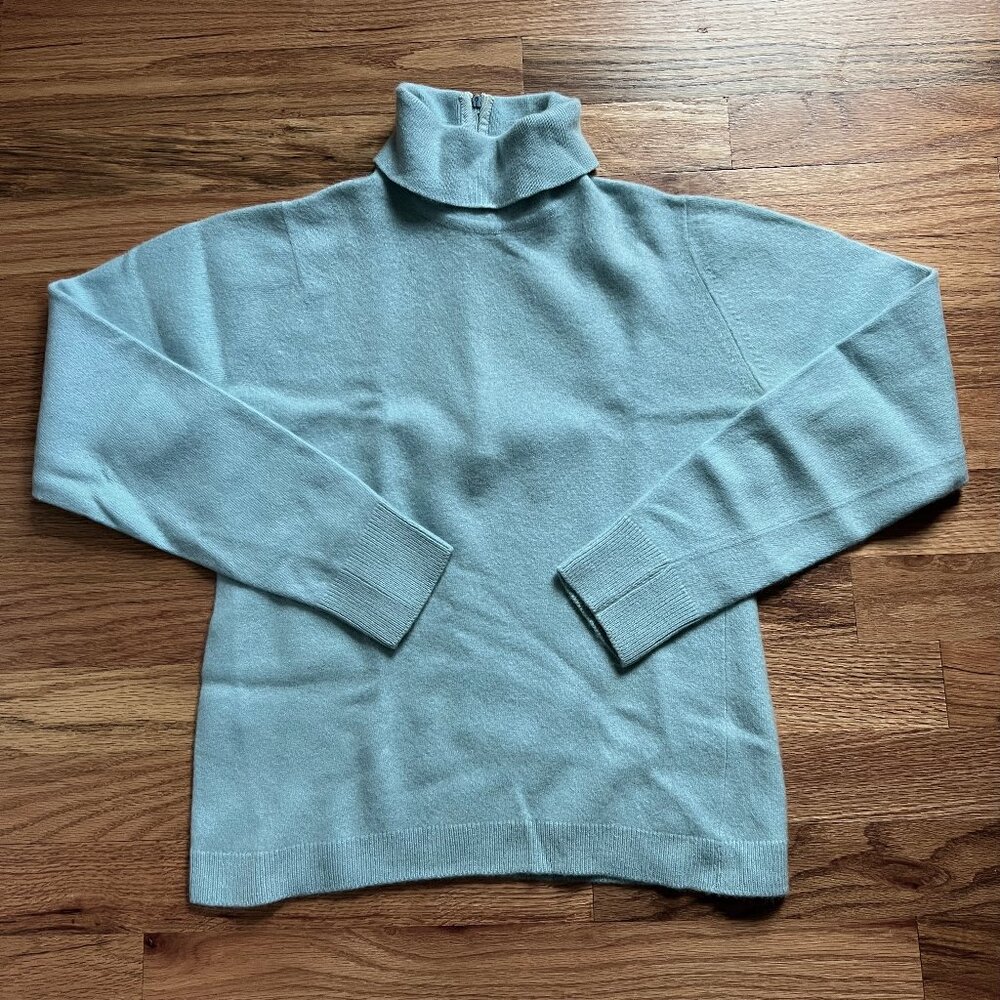 Vintage Murray Allan sky blue cashmere mock pullover turtle neck XS-S Scotland